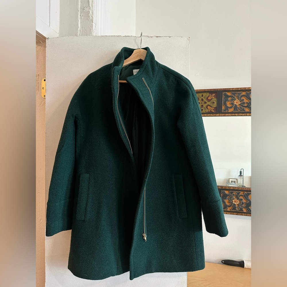 J Crew green wool coat size 6